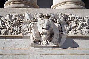 The bronze Lions by Davide Rivalta in front of National Gallery of Modern Art in Rome photo