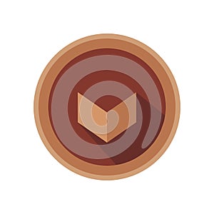 Bronze medal award vector success symbol badge icon achievement competition. Sport winner sign isolated trophy bronze medal