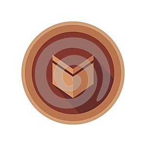 Bronze medal award vector success symbol badge icon achievement competition. Sport winner sign isolated trophy bronze medal