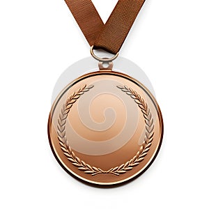 Bronze medal with ribbon, blank medal