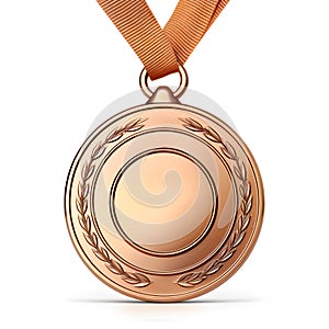 Bronze medal with ribbon, blank medal