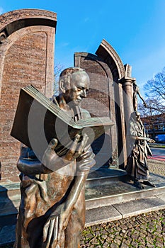 Bronze monument Goettinger Sieben in Hanover, Germany