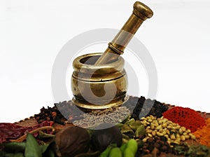 Bronze Mortar and Spices