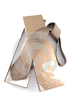 Bronze neck tie in gift box