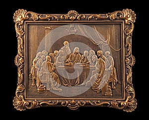 Bronze picture Last Saviour, plaster frames