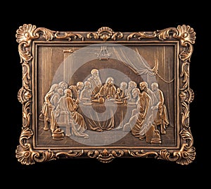 Bronze picture Last Saviour, plaster frames