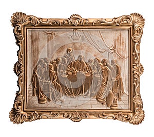 Bronze picture Last Saviour, plaster frames