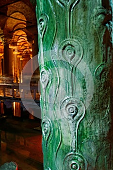 Bronze pillar in Basilica Cistern