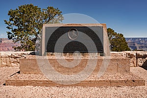 Bronze Plaque on Stone Base, Grand Canyon Landmark View photo