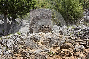 Bronze relief on Apparition hill overlooking the village of Medjugorje in Bosnia and Herzegovina