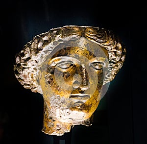 Bronze Roman statue head of Sulis Minerva
