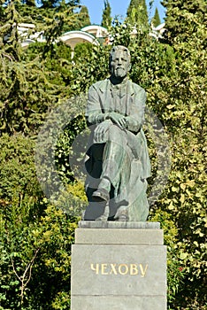 The bronze sculpture of Chekhov in Yalta