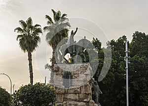 Bronze sculpture of King Jaume I in Palma de Mallorca