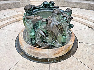 Bronze sculpture Well of Life, made by Ivan Mestrovic in 1905 at Zagreb, Croatia photo