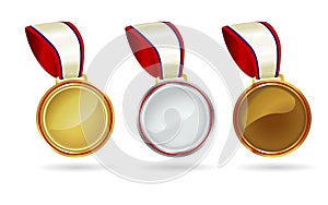 Bronze Silver Gold Medals