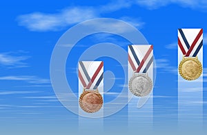 Bronze Silver Gold Medals