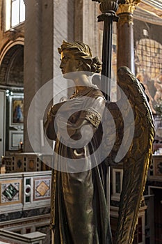 Bronze statue of an angel in San Pietro in Vincoli