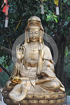 The bronze statue of boddhisattva