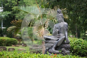 Bronze statue Bodhisattva in the garden