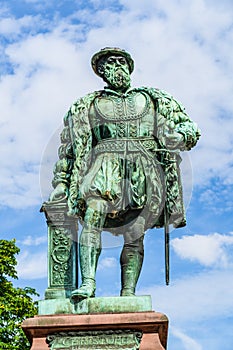 Bronze statue of Christoph Herzog duke of Wurttemberg sculpted by Paul MÃÂ¼ller in 1887 in Stuttgart, Germany photo