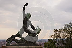 Bronze statue at Citadella - Budapest, Hungary