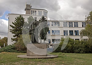 Bronze statue commemorating Tycho Brahe and Johannes Kepler, two famous European astronomers photo