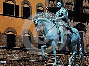 The bronze statue of Cosimo I de' Medici