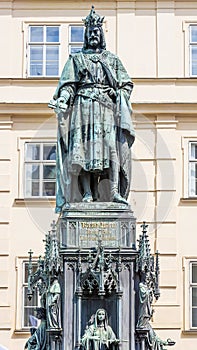 Bronze Statue Of Czech King Charles Iv In Prague, Czech Republic