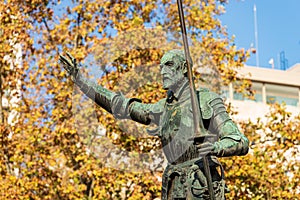 Bronze Statue of Don Quixote - Monument to Miguel de Cervantes Madrid Spain