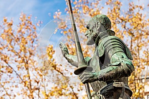 Bronze Statue of Don Quixote - Monument to Miguel de Cervantes Madrid Spain