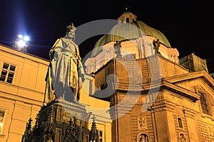 Bronze Statue of the eleventh King of Czech and Roman Emperor Charles IV. in Prague