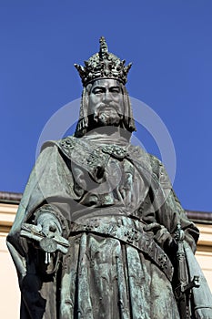 Bronze Statue of the eleventh King of Czech and Roman Emperor Charles IV. in Prague, , Czech Republic