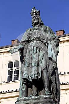 Bronze Statue of the eleventh King of Czech and Roman Emperor Charles IV. in Prague, , Czech Republic