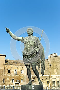 Bronze statue of emperor Caesar Augustus photo