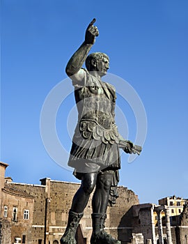 Bronze statue of emperor Caesar Augustus