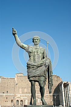 Bronze statue of emperor Caesar Augustus photo