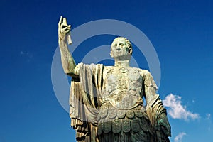 Bronze statue of the emperor Nerva in Rome