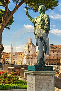 Bronze statue of the emperor Nerva in Rome