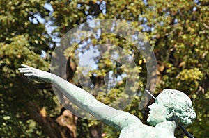 Bronze statue of female javelin thrower photo