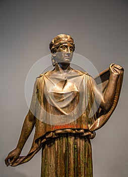 Bronze Statue of Woman Wearing a Peplos photo