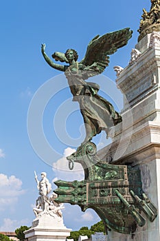 The bronze statue in front of Monumento nazionale a Vittorio Emanuele II photo