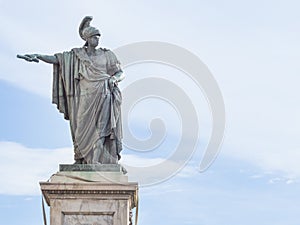 Bronze statue indicate