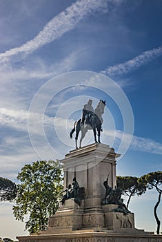 Bronze statue of the Italian general Giuseppe Garibaldi