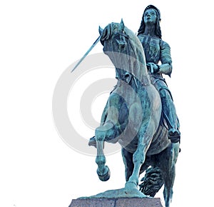 Bronze statue Joan of Arc in Orleans, France