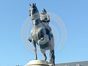 Bronze statue of King Philip III at the center of Plaza Mayor, M