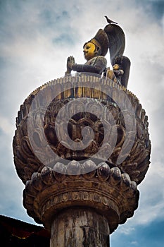 Bronze statue of king yoganarendra malla photo