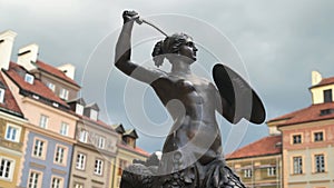 Bronze statue of Mermaid, sumbol of Warsaw