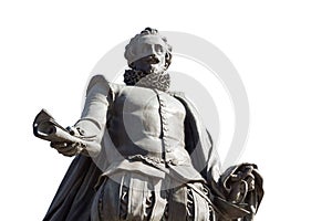 Bronze Statue of Miguel de Cervantes, isolate photo