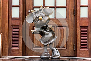 Bronze statue of Minnie Mouse at the Disney gift shop Shanghai, China