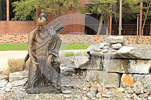 Bronze Statue of Native American Miami Indian in Miami Valley, Ohio